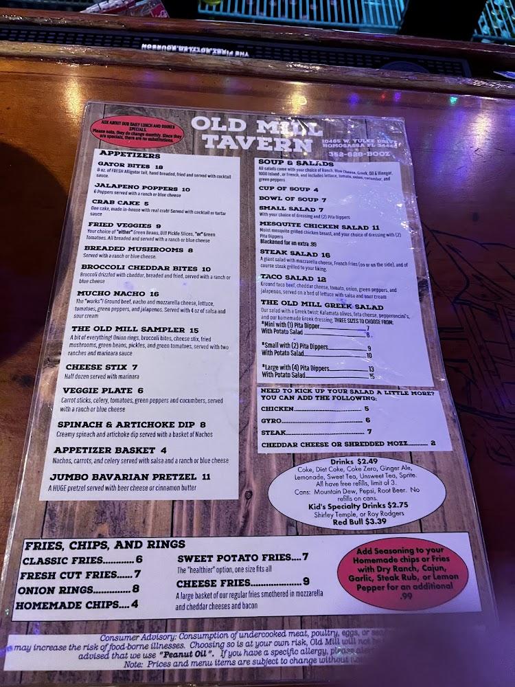 Old Mill Tavern Menu image 2